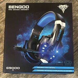 BENGOO - G9000 Black and Blue Pro Gaming Headset